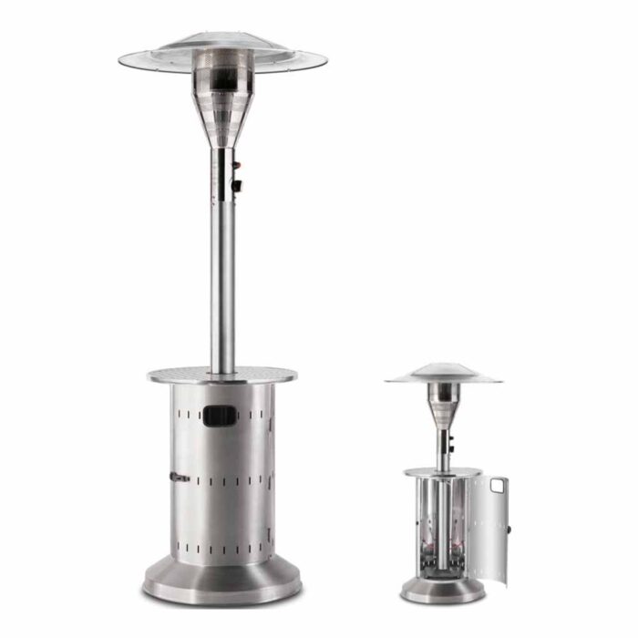 Retractable Patio Heater with Drinks Table