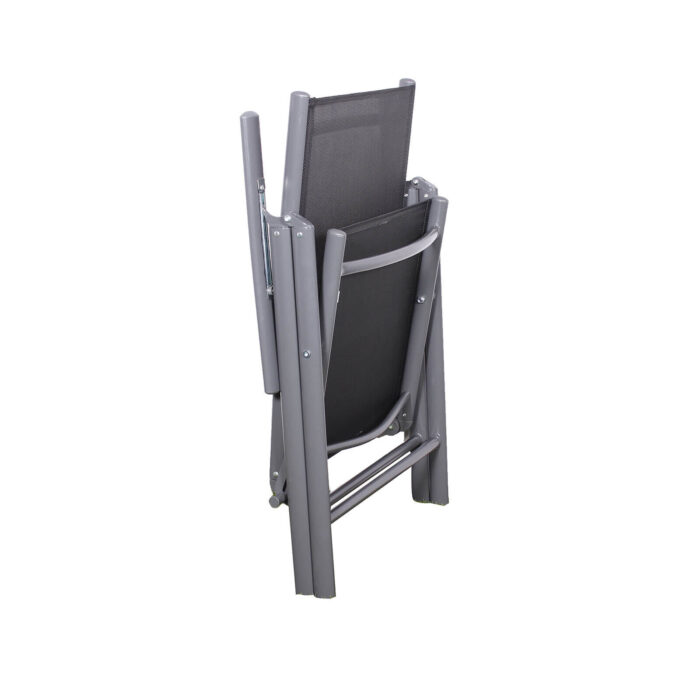 image of textylene recliner chair for dining set folded up for easy storage