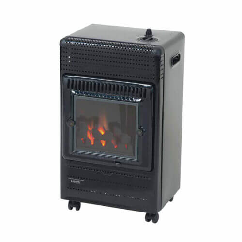 lifestyle living flame indoor portable gas heater with coal burner design for quick heat and mobility in the house