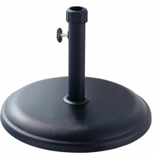 16kg round black parasol base for a standard parasol to hold in place in your garden for protection against the sun