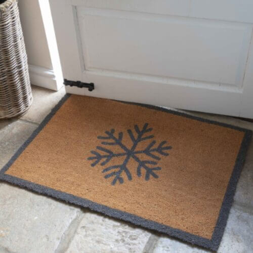 Large Snowflake doormat - natural